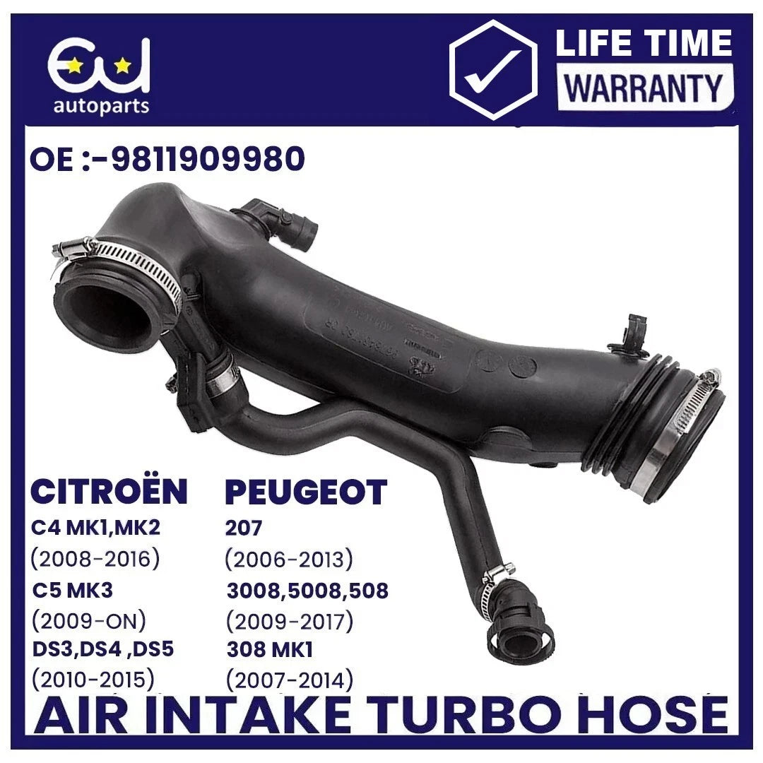 Air Intake Hose for Citroen C4 C5 III (RD_) Peugeot 207 308 1.6 16V RCZ 8-15 R